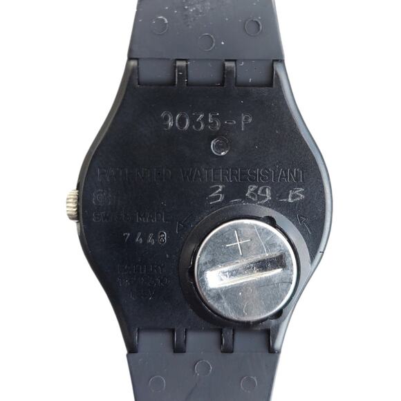 NOS Swatch Watch GREY LINE GB411 1989 Collectible Vintage Swiss Made Quartz Rare - Picture 5 of 6